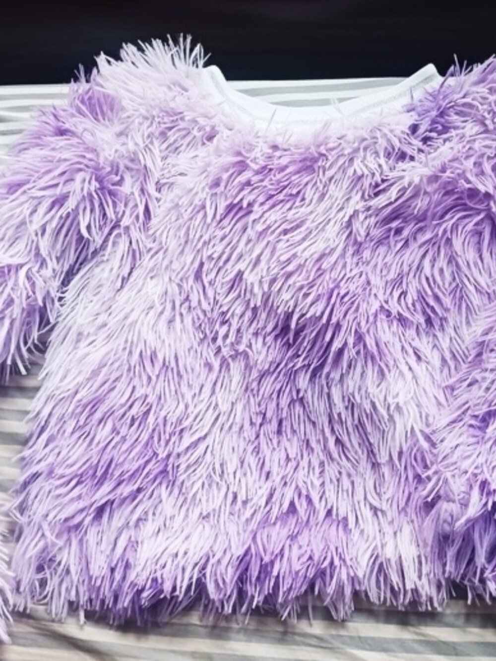 Girl's MIA Lavender Shag Sweater sz: Small